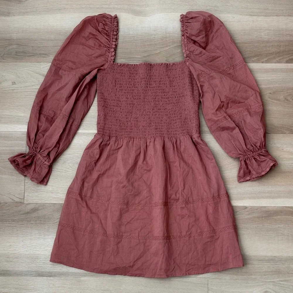 Reformation - Dunes Long Sleeve Mini Dress - Picture 1 of 13